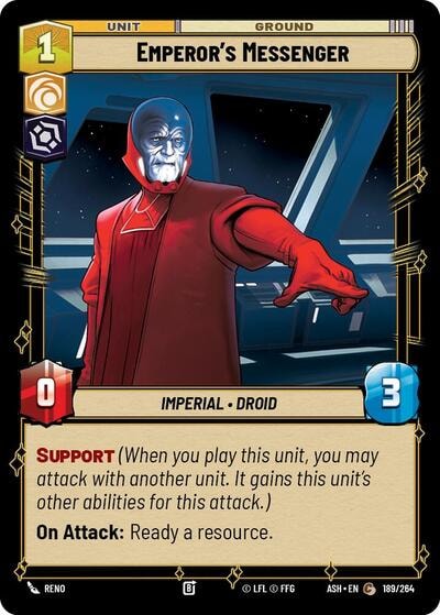Emperor's Messenger (ASH) #189/264 Common (Near Mint) Ashes of the Empire Star Wars: Unlimited: 2026