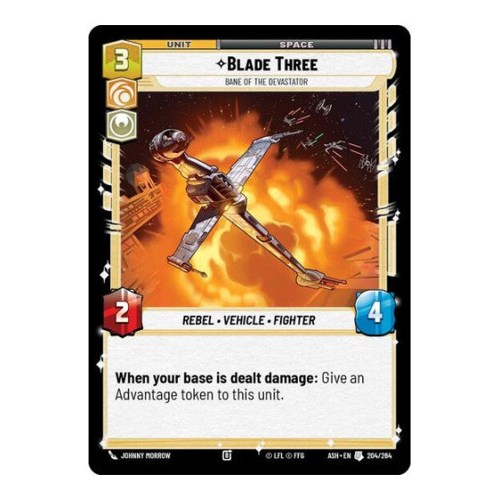 Blade Three Bane of the Devastator (ASH) #204/264 Uncommon (Near Mint) Ashes of the Empire Star Wars: Unlimited: 2026