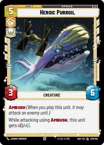 Heroic Purrgil (ASH) #207/264 Common (Near Mint) Ashes of the Empire Star Wars: Unlimited: 2026