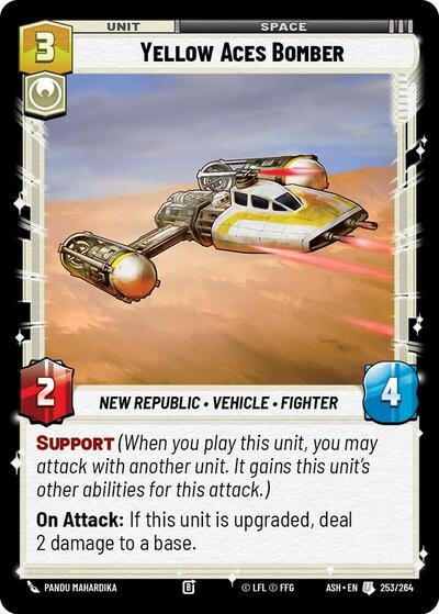 Yellow Aces Bomber (ASH) #253/264 Uncommon (Near Mint) Ashes of the Empire Star Wars: Unlimited: 2026