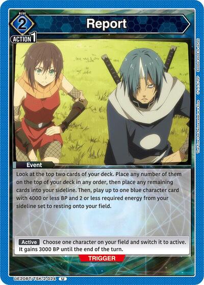 Report (UE20BT) #UE20BT/TSK-2-024 Uncommon (Near Mint) UE20BT: That Time I Got Reincarnated as a Slime Union Arena: 2026