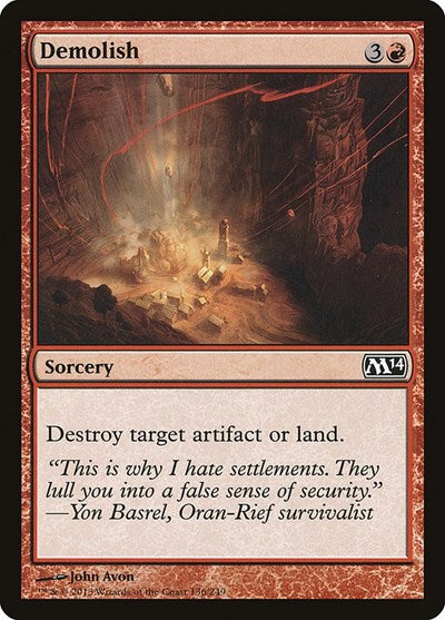 Demolish (M14) #136 Common (Moderately Played) Magic 2014 (M14) Magic: The Gathering: 2013