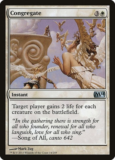 Congregate (M14) #14 Uncommon (Lightly Played) Magic 2014 (M14) Magic: The Gathering: 2013