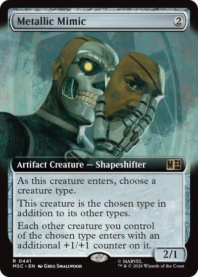 Metallic Mimic (Extended Art) (MSC) #441 Rare (Near Mint) Commander: Marvel Super Heroes Magic: The Gathering: 2026