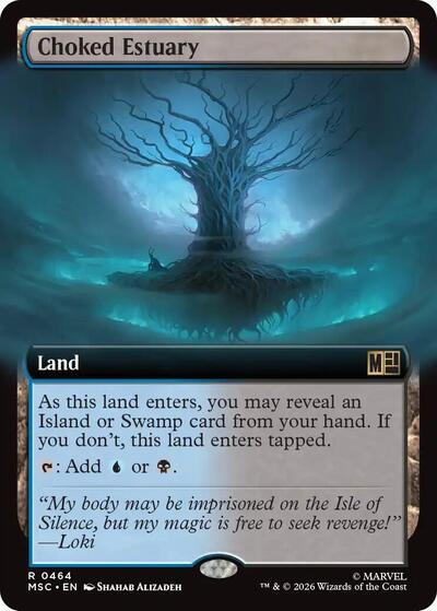 Choked Estuary (Extended Art) (MSC) #464 Rare (Lightly Played) Commander: Marvel Super Heroes Magic: The Gathering: 2026