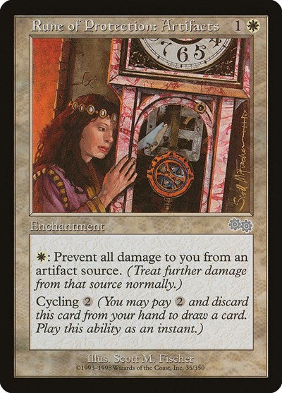 Rune of Protection Artifacts (USG) #35 Uncommon (Heavily Played) Urza's Saga Magic: The Gathering: 1998