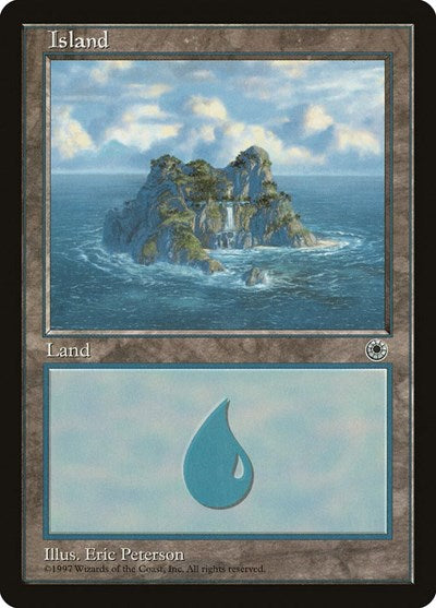 Island Waterfall (POR) #200 Land (Moderately Played) Portal Magic: The Gathering: 1997