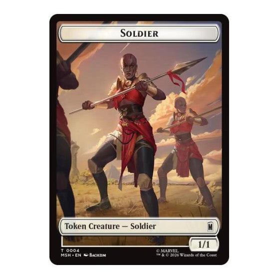 Soldier // Insect Double-Sided Token (MSH) #4 // 12 Token (Foil Near Mint) Marvel Super Heroes Magic: The Gathering: 2026