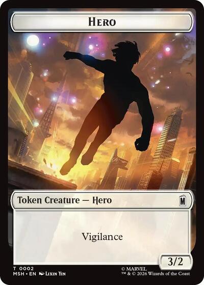 Hero // Robot Villain Double-Sided Token (MSH) #002/020 Token (Foil Near Mint) Marvel Super Heroes Magic: The Gathering: 2026