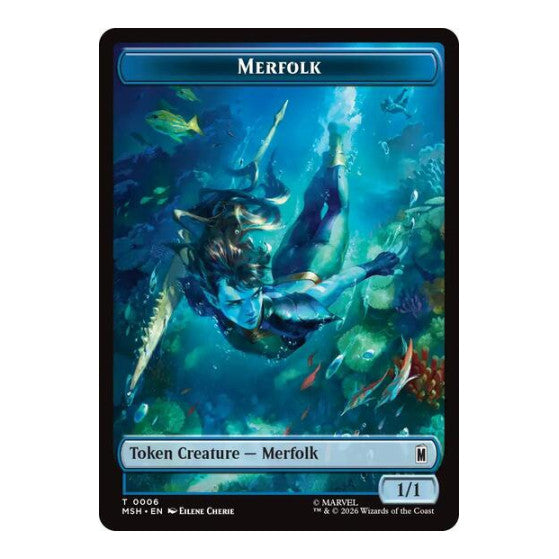 Merfolk // Doombot Double-Sided Token (MSH) #6 // 18 Token (Foil Lightly Played) Marvel Super Heroes Magic: The Gathering: 2026