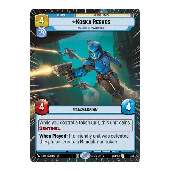 Koska Reeves - Warrior of Mandalore (Hyperspace) (ASH) #343 Rare (Near Mint) Ashes of the Empire Star Wars: Unlimited: 2026