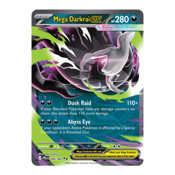 Mega Darkrai ex - 048/084 (PBL) #048/084 Double Rare (Holofoil Near Mint) ME05: Pitch Black Pokemon: 2026