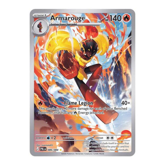 Armarouge - 086/084 (PBL) #086/084 Illustration Rare (Holofoil Near Mint) ME05: Pitch Black Pokemon: 2026