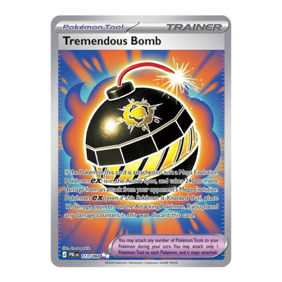 Tremendous Bomb - 113/084 (PBL) #113/084 Ultra Rare (Holofoil Near Mint) ME05: Pitch Black Pokemon: 2026
