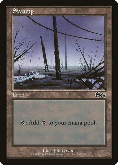 Swamp 342 (USG) #342 Land Urza's Saga Magic: The Gathering: 1998