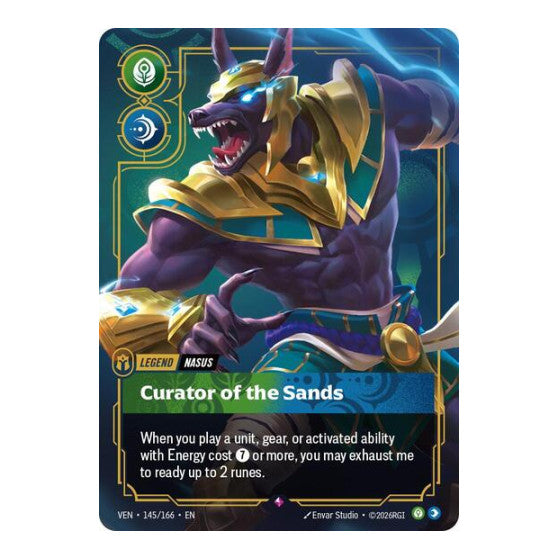 Nasus, Curator of the Sands (VEN) #145/166 Rare (Foil Near Mint) Vendetta Riftbound: League of Legends Trading Card Game: 2026