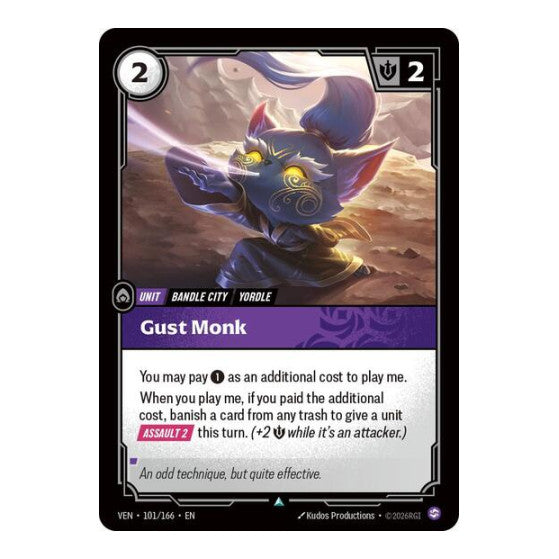 Gust Monk (VEN) #101/166 Uncommon (Near Mint) Vendetta Riftbound: League of Legends Trading Card Game: 2026
