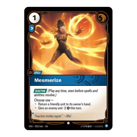 Mesmerize (VEN) #052/166 Common (Near Mint) Vendetta Riftbound: League of Legends Trading Card Game: 2026