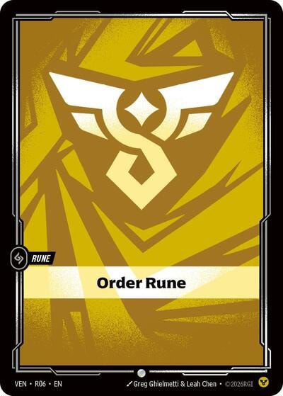Order Rune (VEN) #R06 Common (Near Mint) Vendetta Riftbound: League of Legends Trading Card Game: 2026