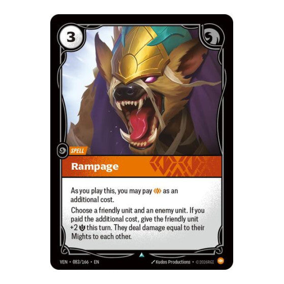 Rampage (VEN) #083/166 Uncommon (Near Mint) Vendetta Riftbound: League of Legends Trading Card Game: 2026