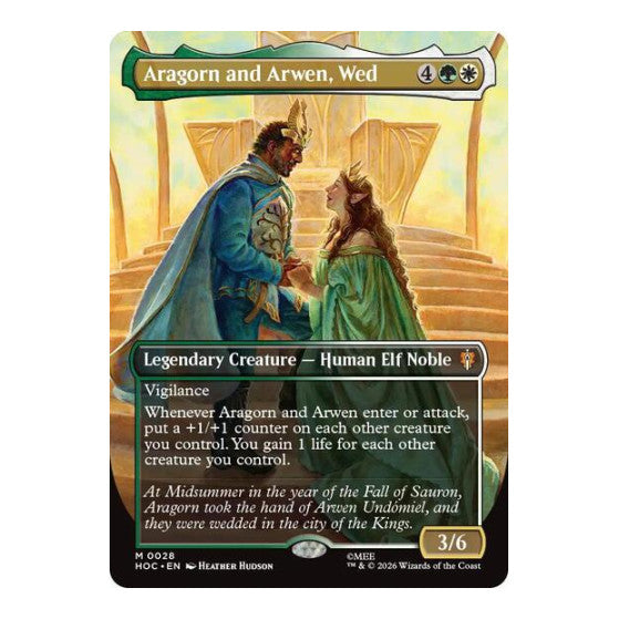Aragorn and Arwen, Wed (Borderless) (HOC) #28 Mythic Rare (Foil Near Mint) The Hobbit: Eternal-Legal Magic: The Gathering: 2026