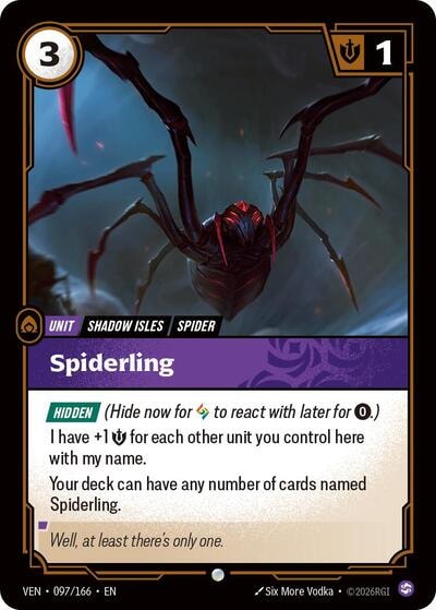 Spiderling (VEN) #097/166 Common (Near Mint) Vendetta Riftbound: League of Legends Trading Card Game: 2026