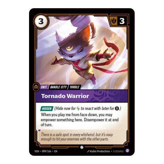 Tornado Warrior (VEN) #099/166 Common (Near Mint) Vendetta Riftbound: League of Legends Trading Card Game: 2026