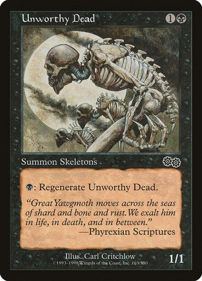 Unworthy Dead (USG) #163 Common Urza's Saga Magic: The Gathering: 1998