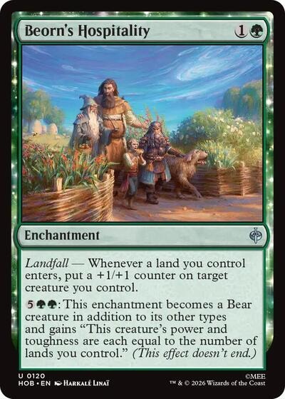 Beorns Hospitality (HOB) #120 Uncommon (Lightly Played) The Hobbit Magic: The Gathering: 2026