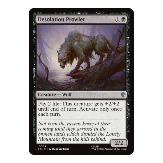 Desolation Prowler (HOB) #64 Uncommon (Lightly Played) The Hobbit Magic: The Gathering: 2026