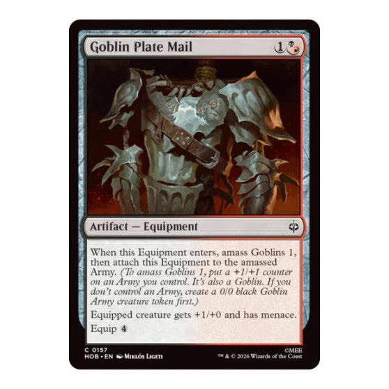 Goblin Plate Mail (HOB) #157 Common (Lightly Played) The Hobbit Magic: The Gathering: 2026