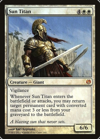 Sun Titan (DDL) #1 Mythic Rare (Foil Heavily Played) Duel Decks: Heroes vs. Monsters Magic: The Gathering: 2013