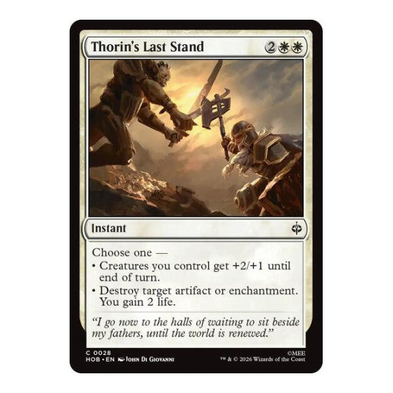 Thorin's Last Stand (HOB) #28 Common (Lightly Played) The Hobbit Magic: The Gathering: 2026
