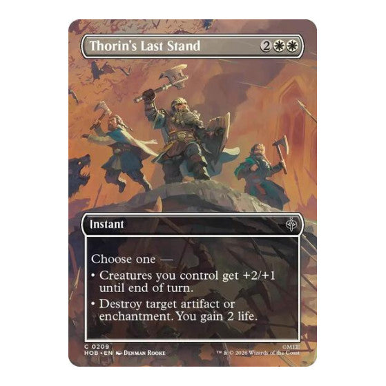 Thorin's Last Stand (Borderless) (HOB) #209 Common (Lightly Played) The Hobbit Magic: The Gathering: 2026