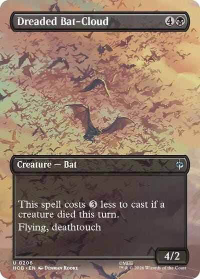 Dreaded Bat Cloud Borderless (HOB) #206 Uncommon (Lightly Played) The Hobbit Magic: The Gathering: 2026