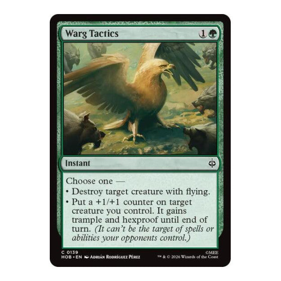 Warg Tactics (HOB) #139 Common (Lightly Played) The Hobbit Magic: The Gathering: 2026