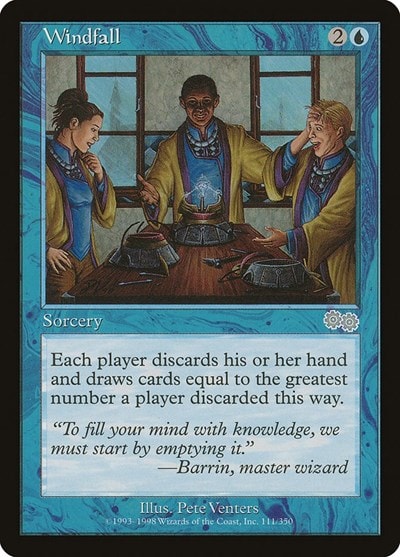 Windfall (USG) #111 Uncommon (Heavily Played) Urza's Saga Magic: The Gathering: 1998