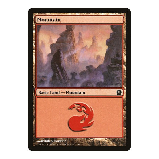 Mountain (242) (THS) #242 Land (Foil Heavily Played) Theros Magic: The Gathering: 2013
