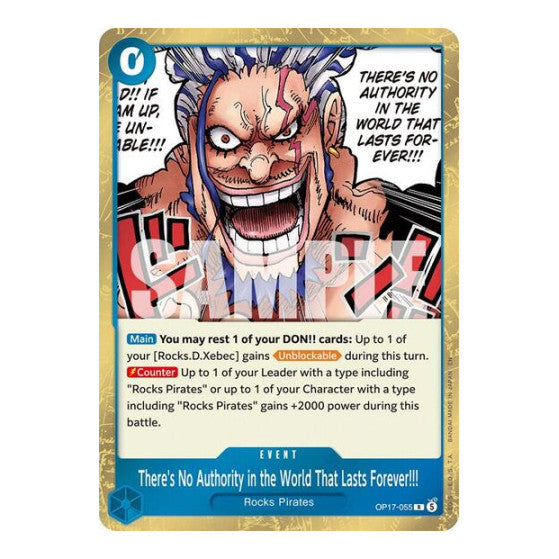 There's No Authority in the World That Lasts Forever!!! (OP17) #OP17-055 Rare (Foil Near Mint) The World's Strongest Warriors One Piece Card Game: 2026
