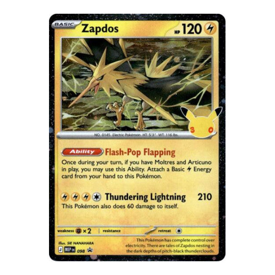 Zapdos - 098 (30th Celebration) (MEP) #098 Promo (Holofoil Near Mint) ME: Mega Evolution Promo Pokemon: 2025