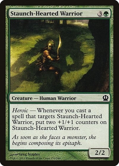 Staunch Hearted Warrior (THS) #179 Common (Lightly Played) Theros Magic: The Gathering: 2013