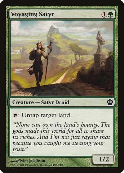 Voyaging Satyr (THS) #182 Common (Lightly Played) Theros Magic: The Gathering: 2013