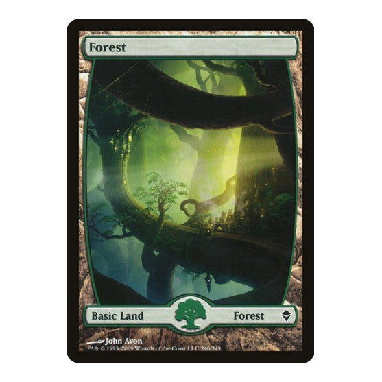 Forest (246) - Full Art (ZEN) #246 Land (Lightly Played) Zendikar Magic: The Gathering: 2009