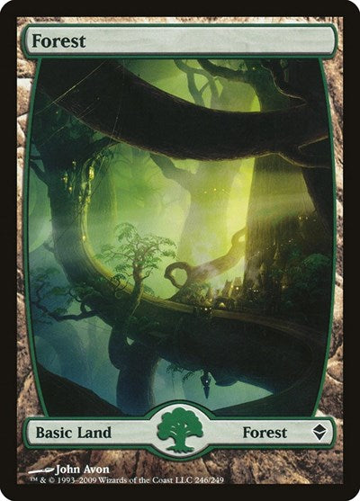 Forest 246 Full Art (ZEN) #246 Land (Lightly Played) Zendikar Magic: The Gathering: 2009
