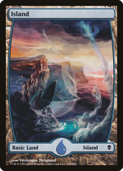 Island 236 Full Art (ZEN) #236 Land Zendikar Magic: The Gathering: 2009