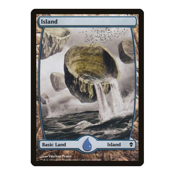 Island (237) - Full Art (ZEN) #237 Land (Lightly Played) Zendikar Magic: The Gathering: 2009