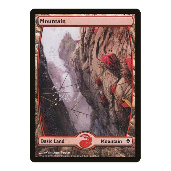 Mountain 245 Full Art (ZEN) #245 Land (Lightly Played) Zendikar Magic: The Gathering: 2009
