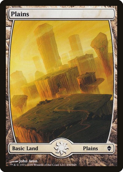 Plains 230 Full Art (ZEN) #230 Land (Lightly Played) Zendikar Magic: The Gathering: 2009