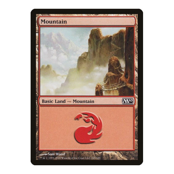 Mountain (245) (M10) #245 Land (Foil Lightly Played) Magic 2010 (M10) Magic: The Gathering: 2009