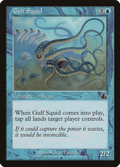 Gulf Squid (PCY) #35 Common (Moderately Played) Prophecy Magic: The Gathering: 2000